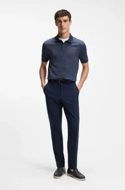 Cotton polo shirt with jacquard pattern