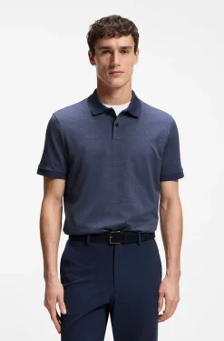 Cotton polo shirt with jacquard pattern