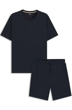 Cotton pyjama set with all-over print T-shirt