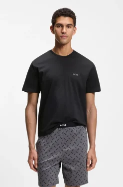 Cotton pyjama set with logo details