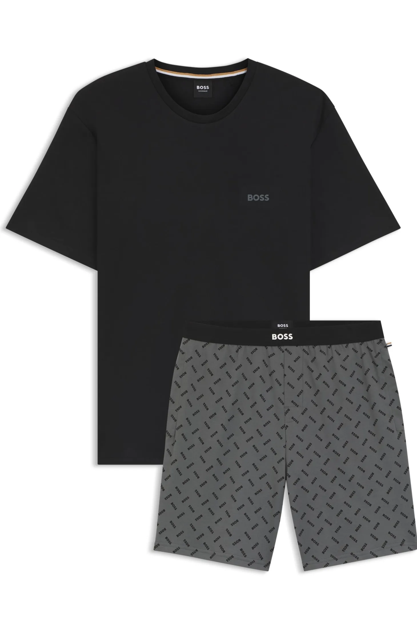 Cotton pyjama set with logo details