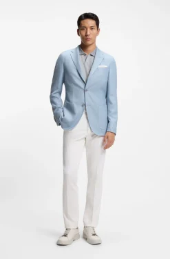 Cotton-silk polo shirt with three-tone structure
