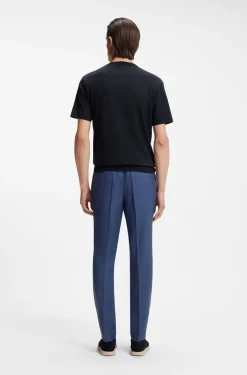 Cotton-silk T-shirt with cable-knit front panel