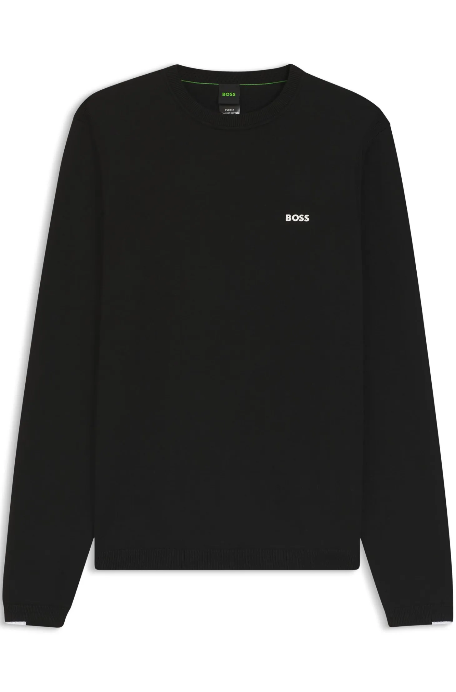 Cotton sweater with contrast logo