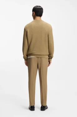 Cotton sweater with knitted structure