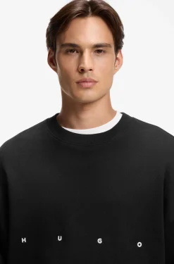 Cotton sweatshirt with logo embroidery and graphic print