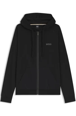 Cotton-terry hoodie with contrast zip