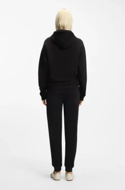 Cotton-terry hoodie with embroidered stacked logo