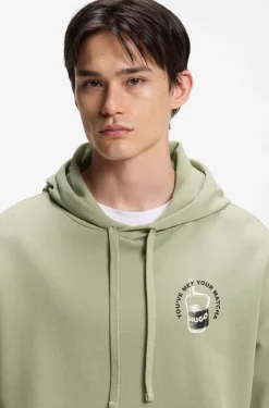 Cotton-terry hoodie with logo graphic