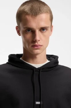 Cotton-terry hoodie with logo badge