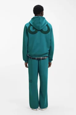 Cotton-terry hoodie with logo print
