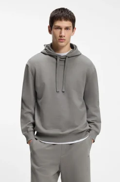 Cotton-terry hoodie with logo print