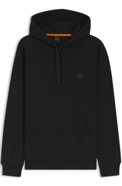 Cotton-terry hoodie with logo patch