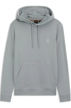 Cotton-terry hoodie with logo patch