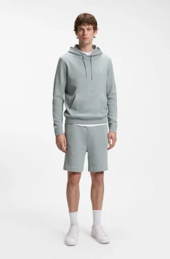 Cotton-terry hoodie with logo patch