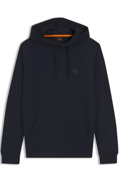 Cotton-terry hoodie with logo patch