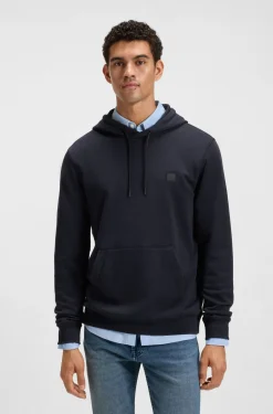 Cotton-terry hoodie with logo patch