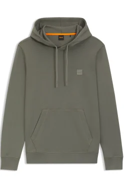 Cotton-terry hoodie with logo patch