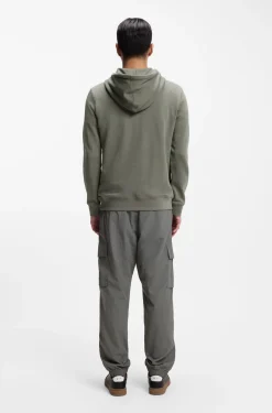 Cotton-terry hoodie with logo patch