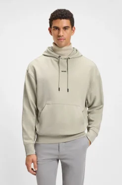 Cotton-terry hoodie with logo print