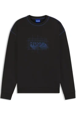 Cotton-terry logo sweatshirt with contrast stitching