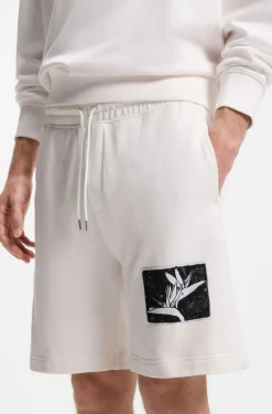 Cotton-terry shorts with artwork patch