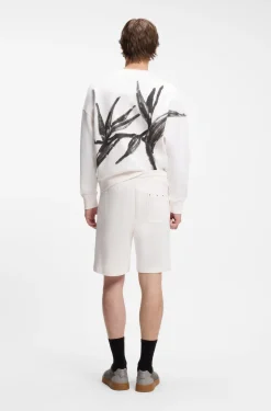 Cotton-terry shorts with artwork patch