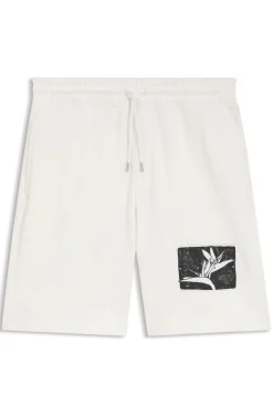 Cotton-terry shorts with artwork patch