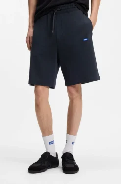 Cotton-terry shorts with logo patch