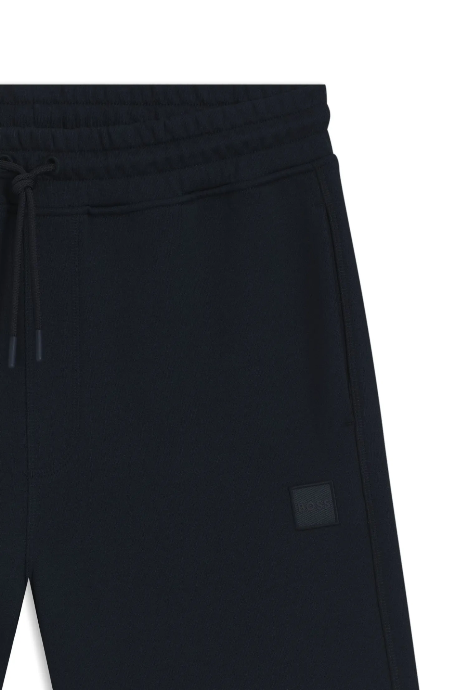 Cotton-terry shorts with logo patch