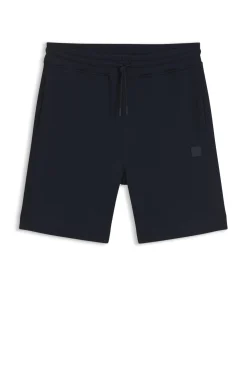 Cotton-terry shorts with logo patch