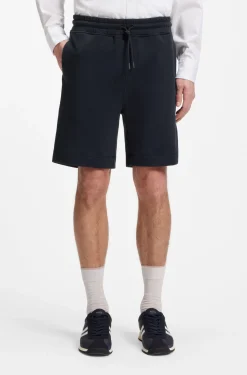 Cotton-terry shorts with logo patch