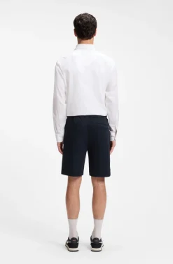 Cotton-terry shorts with logo patch