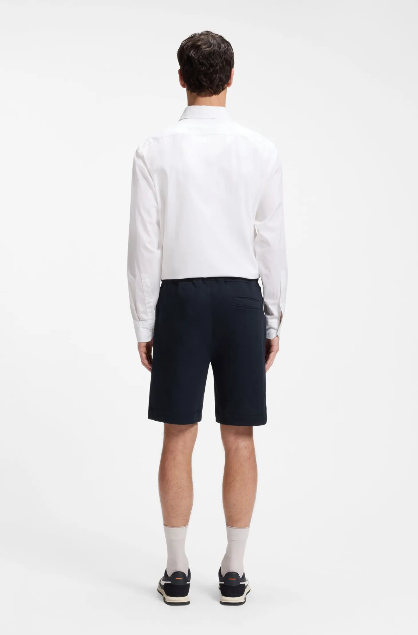 Cotton-terry shorts with logo patch