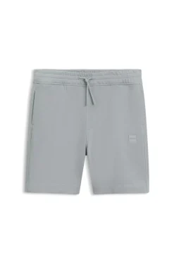 Cotton-terry shorts with logo patch