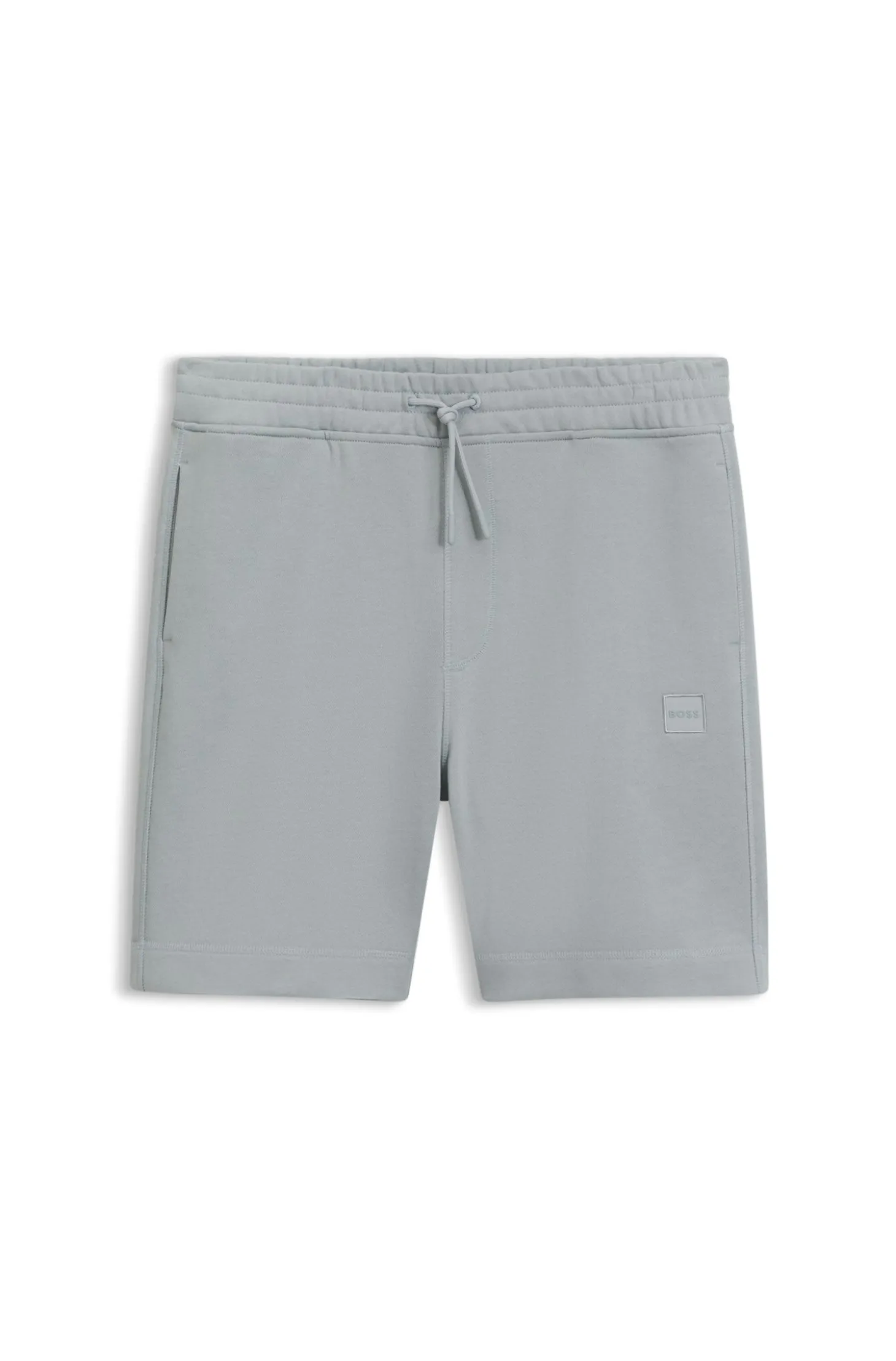 Cotton-terry shorts with logo patch