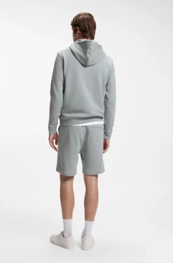 Cotton-terry shorts with logo patch