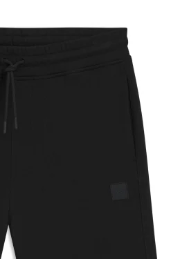 Cotton-terry shorts with logo patch