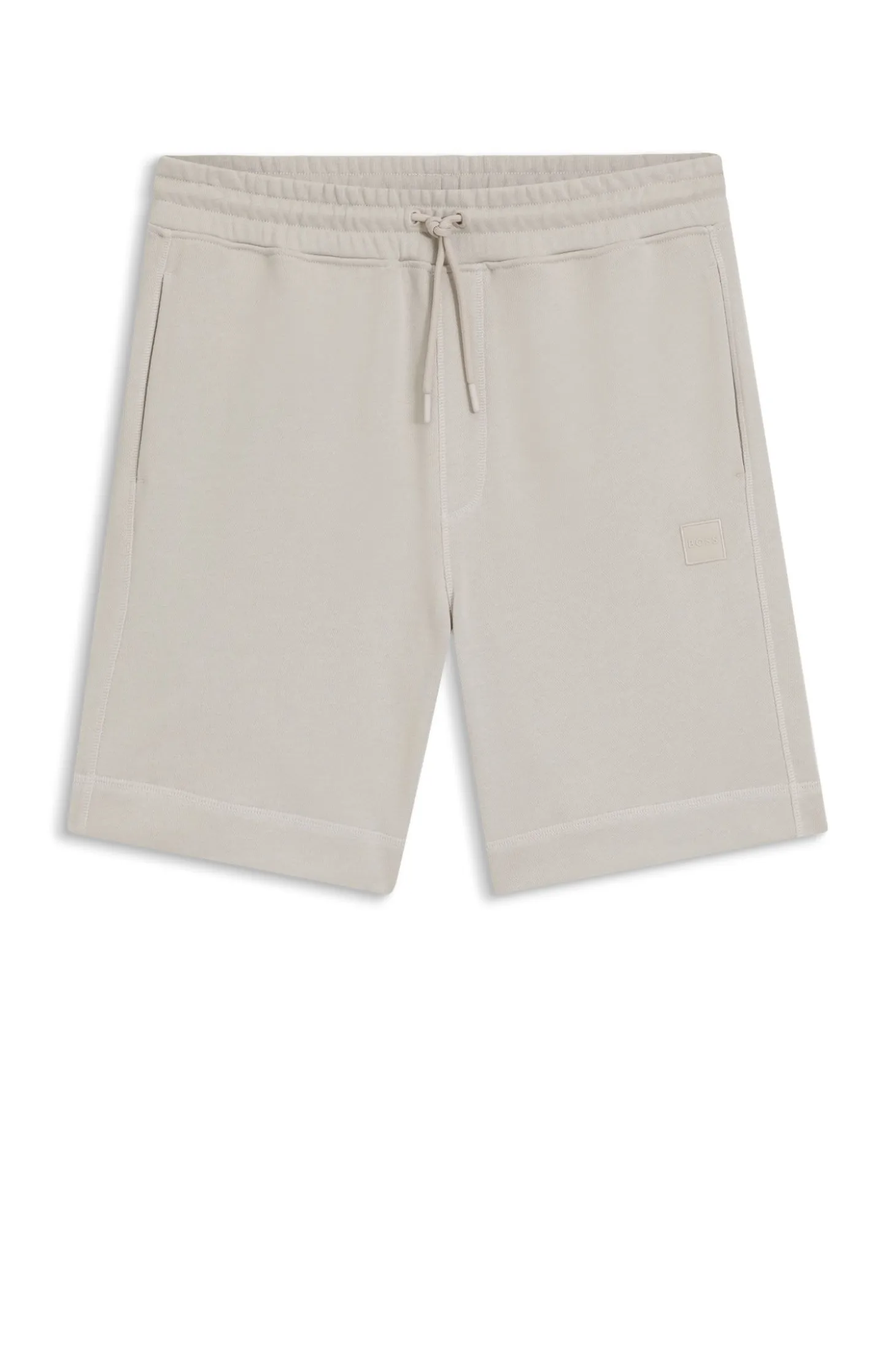Cotton-terry shorts with logo patch