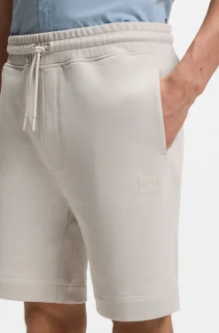 Cotton-terry shorts with logo patch