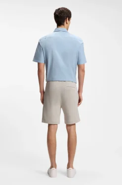 Cotton-terry shorts with logo patch