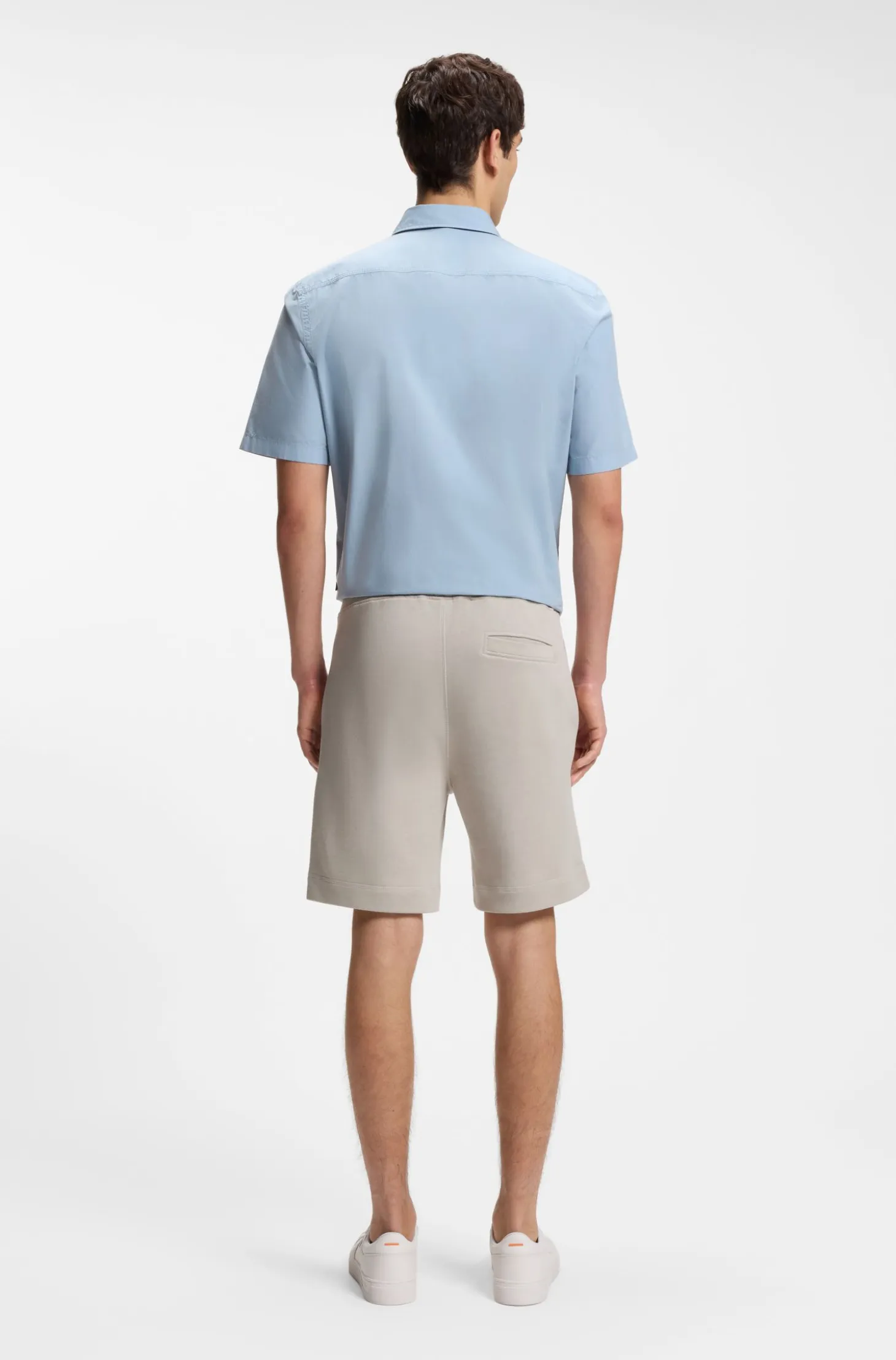 Cotton-terry shorts with logo patch