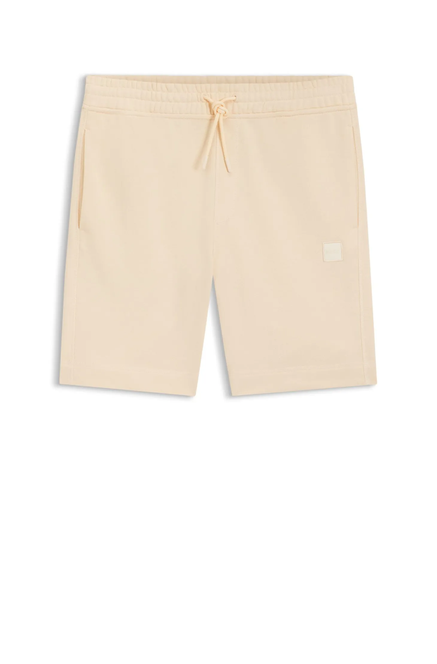 Cotton-terry shorts with logo patch