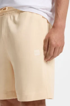 Cotton-terry shorts with logo patch
