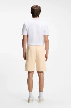 Cotton-terry shorts with logo patch