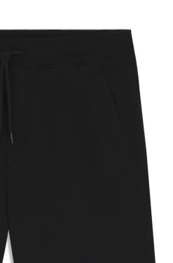 Cotton-terry shorts with red logo label