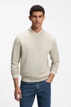 Cotton-terry sweatshirt with logo patch