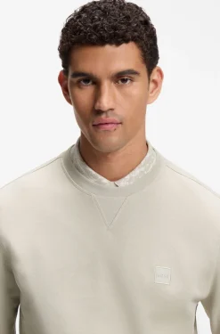 Cotton-terry sweatshirt with logo patch