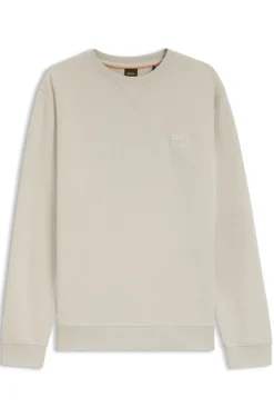 Cotton-terry sweatshirt with logo patch