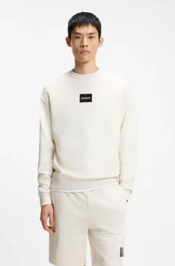 Cotton-terry sweatshirt with tortoiseshell logo patch